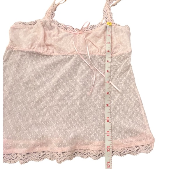 EBERJEY Pale Pink Pajama Tank Top Sheer Small - Medium Ribbon Bow Snowflake - Picture 11 of 12